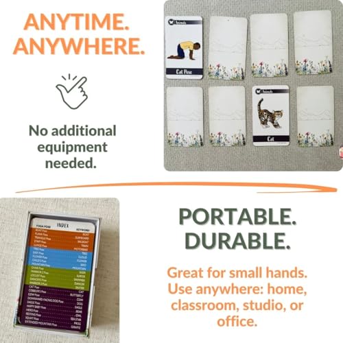 Yoga Poses for Kids Cards (Deck 1), Yoga Cards for Kids PE Exercise Equipment, Brain & Movement Breaks, Play Somatic Therapy, Autism Therapy, Meditation Pose, Breathing Exercises, or ADHD Tools