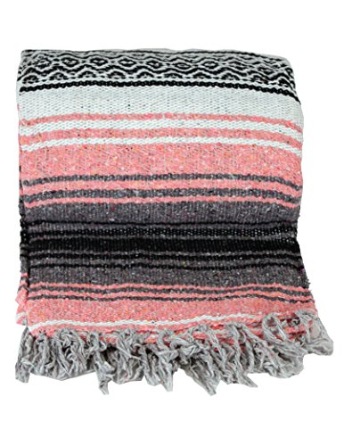 Canyon Creek Authentic Mexican Yoga Falsa Blanket (Coral)