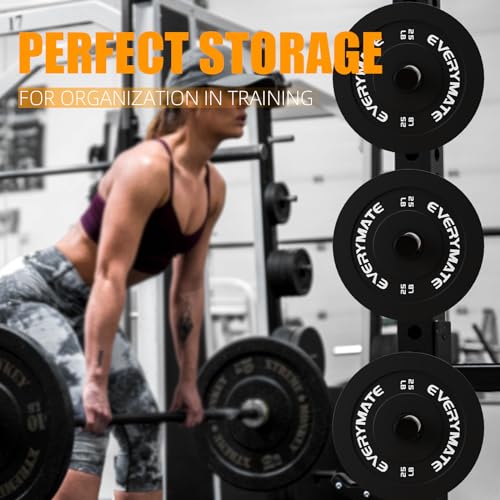 EVERYMATE Weight Plate Holder Power Rack Attachment 2 Inch Olympic Plate Storage Power Squat Rack Holder Weight Plates for 2x2 3x3 2x3 Power Cage Accessories Weight Plate Rack - color: B-1" hole(4pcs)-11.8 Inch