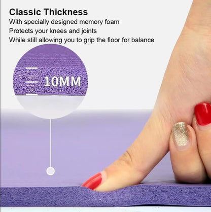 Extra Thick Yoga Mat, 10mm NBR Exercise Mat with Carry Strap, Non-Slip for Home & Gym Workouts, 72x24 inches