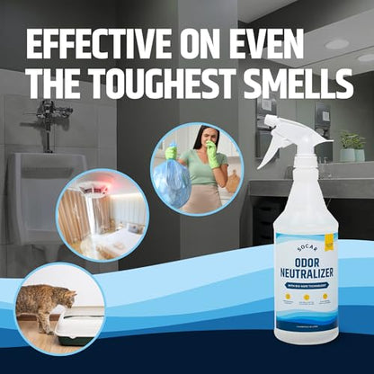 SOCAR CHEMICAL - Odor Neutralizer Eliminates odors for Home, Office, Gym, Car. Eliminates Unwanted Smells from Pets, Cooking, Sports Gear, Urine, Vomit & Unwanted, Strong Odor 32oz Liquid Spray - size: 32 Fl Oz (Pack of 1)