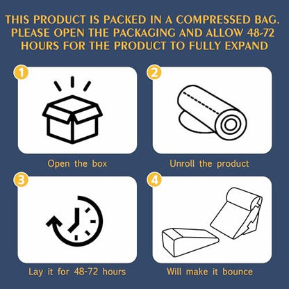 ROYALAY 4 Pcs Wedge Pillow Set for After Knee Surgery, Leg Elevation Pillow Post Surgery Knee Replacement with Reading Support for Bed, Leg Elevation & Headboard for Sleeping