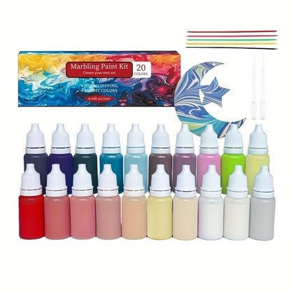 27PCS Water Marbling Painting Kit, Christmas Water Paint for Craft, Turkish Marble Pattern Craft Set,Cream Watercolor Art Kit, Perfect for Christmas, Halloween, Thanksgiving & New Year Gifts - color: 27pcs cream water marbling kit