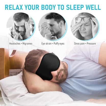 FlyCoco Sleep Mask - Zero Eye Pressure 3D Contoured Cup 99% Black Out Mask, Soft Breathable Lightweight Sleeping Mask with Adjustable Strap, Eye Cover for Yoga Traveling (Black 2pack) - color: Black 2pcs