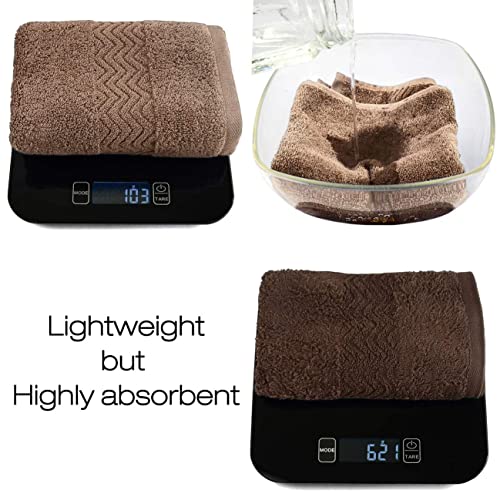 Cleanbear Bathroom Hand Towels, 100% Cotton Face Towels, 13” x 28” (Brown) | Soft Lightweight Quick-Drying Hand Towels Set of 2, Ideal for Hand, Face, Bath, Kitchen, Guests - color: Brown
