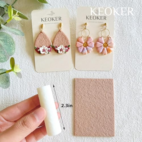 KEOKER Polymer Clay Texture Roller - Great for Making Earrings, Like Texture Sheets, Works with Clay Cutters (3 Small Size) - color: Sample