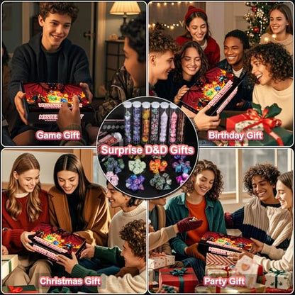QMAY Mystery Dice Box - 42 Pcs Polyhedral Dice & 6 Pcs Dice Display Tubes - style: Mystery Dice Gift Box (6 set dice)