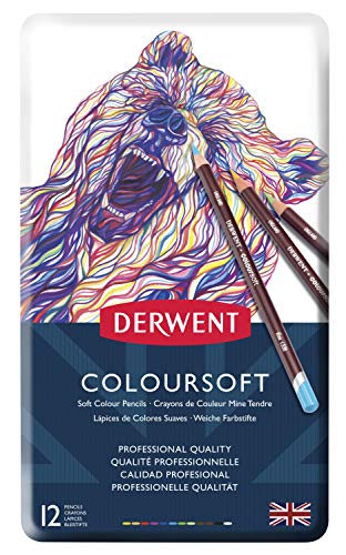 Derwent Colorsoft Pencils, 4mm Core, Metal Tin, 12 Count (0701026) - size: 12 Count (Pack of 1), style: Metal Tin