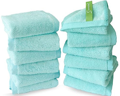 Washcloths 12 Pack 13" x 13" - Soft Wash Cloths for Your Face Towel, Wash Cloths for Your Body (Teal) - color: Teal