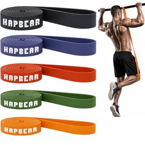 HAPBEAR Pull Up Assistance Bands - Pull Up Bands - Resistance Bands - Exercise Bands Resistance Bands Set of 5 - Workout Bands for Working Out, Stretching, Muscle Training - color: Orange-Black