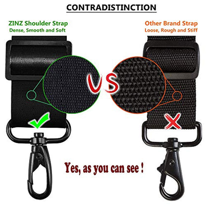 가방 어깨끈, ZINZ 패딩 처리된 조절 가능한 어깨끈 교체품, 블랙 UK - color: 블랙 UK, size: 57 inch