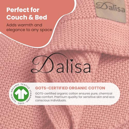 Dalisa Alina GOTS Organic Cotton Throw Blanket, Amber Glow, 60x80 in - color: Amber Glow, size: 60x80
