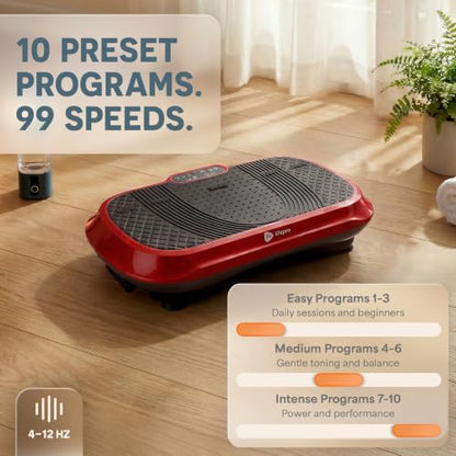 Lifepro Waver Vibration Plate Exercise Machine with 99 Speeds & 10 Presets - color: Red