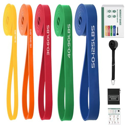 Resistance Bands,Exercise Bands,Workout Bands,Resistance Bands Set for Legs,Pull Up Bands,Stretch Bands for Exercise,Muscle Training, Physical Therapy, Shape Body, Men Women - color: 옐로우, 오렌지, 레드, 그린, 블루