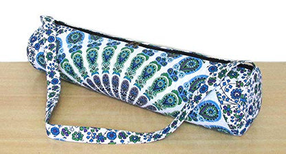 INDIAN CRAFT CASTLE ICC Yoga Mat Bag Carrier Full-Zip Exercise Yoga Mat Carry Bag for Women Men with Multi-Functional Storage Pockets and Adjustable Shoulder Strap 26X6 Inches - style: Blue Mandala
