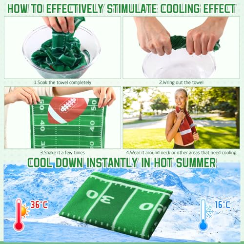 FuWeave 12 Pcs Brown Football Cooling Towels Gifts 40 X 12 Inch - color: Brown, size: 40 x 12 inches