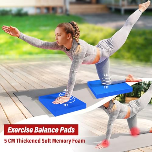 Balance Pad 15" * 13" * 2", Extra Large Foam Balance Board Stability Pad Non-Slip Exercise Foam Pad for Rehabilitation Stability Workout Knee and Ankle Exercise Strength Training