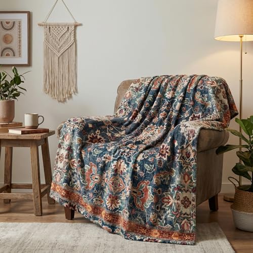 Horaldaily Vintage Boho Bohemia Flannel Throw Blanket 50x60