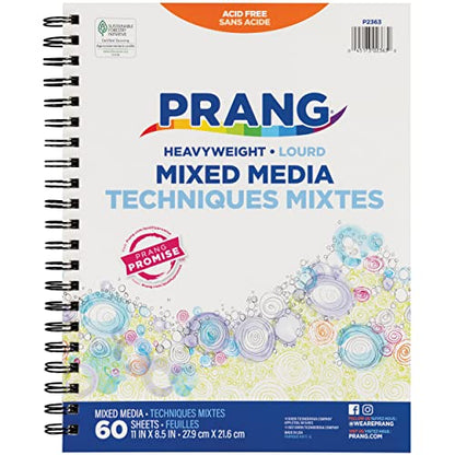 Prang (Formerly Art Street) Mixed Media Journal, Heavyweight, 8.5" x 11", 60 Sheets - size: 60 Count (Pack of 1)