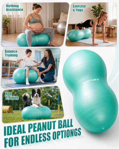 INPANY Peanut Exercise Ball for Labor, Physical Therapy & Fitness - color: Green