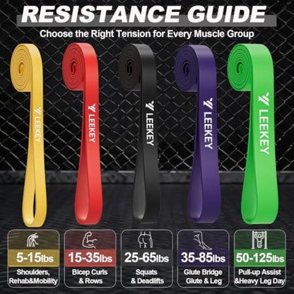 Resistance Bands for Pull Up Assist, Stretch Bands & Exercise Workout Set - color: 5-125LBS MULTI COLOR
