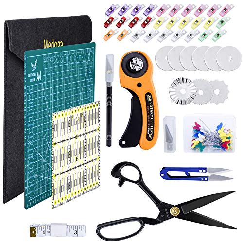 104Pcs Rotary Cutters, Rotary Cutter Set with Cutting Mat, Patchwork Ruler, Carving Knife, Rotary Cutter Kit for Sewing and Quilting