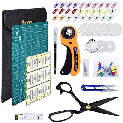 104Pcs Rotary Cutters, Rotary Cutter Set with Cutting Mat, Patchwork Ruler, Carving Knife, Rotary Cutter Kit for Sewing and Quilting