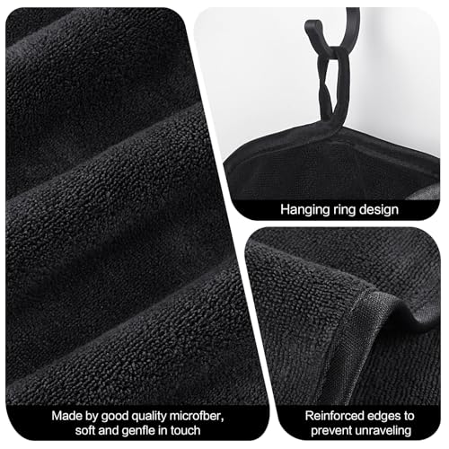 SINLAND Microfiber Facial Cloths Fast Drying Washcloth 8inch x 8inch Absorbent Face Wash Cloth Soft Makeup Remover Cloths - color: Black(8x8inch), size: 1 Count (Pack of 6)