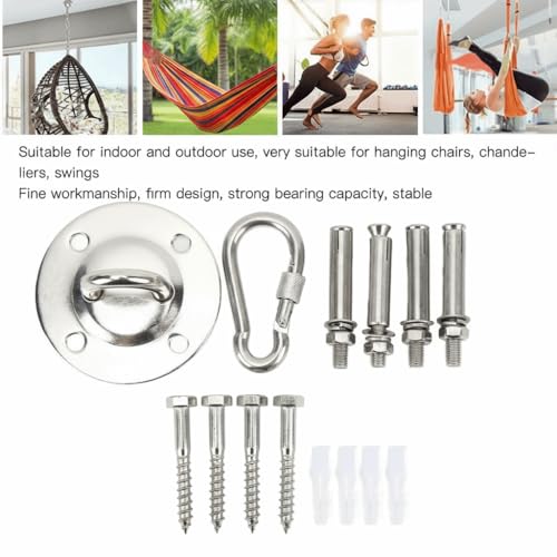 Heavy Duty Swing Hangers Kit with Screws – Stainless Steel Ceiling Mount for Hammock, Yoga Swing, Boxing Bag, Leak-Proof Design with Concrete Anchors