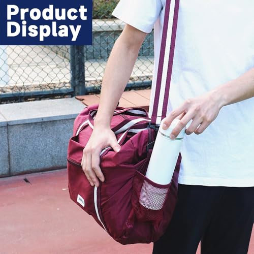 Arxus Carry On Travel Bag, Lightweight Foldable Packable Tote Bag 25L - color: Wine Red