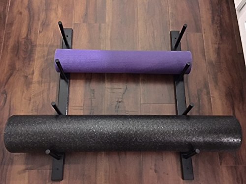 Sportify Classy Wood Foam Roller & Yoga Mat Storage Rack. Holds 4, 8, 12 etc. Sold by The Pairs and no. of Pairs You get Determines no. of mats/Rollers You Hold. Easy Wall Mount & Hardware. Black.