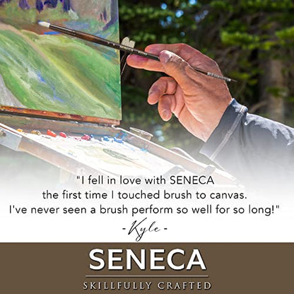 Seneca Series 1700 Filbert Brush Size 00 – Premium Vegan Synthetic Paintbrush for Acrylic, Oil & Water-Mixable Oils - size: 00
