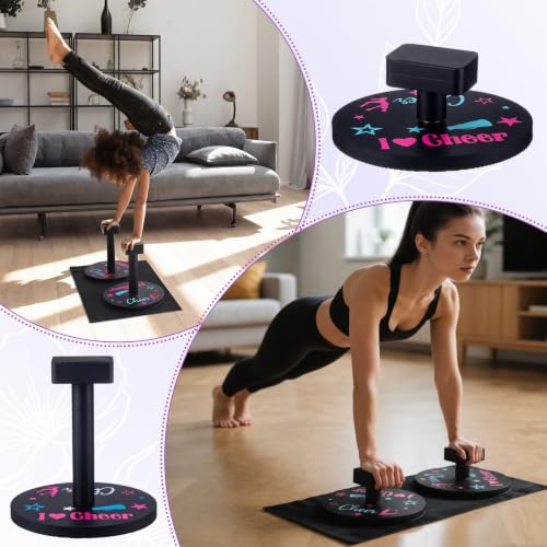 2 Sets 3 in 1 Adjustable Handstand Canes High Low Canes | Yoga Block with Storage Bag Non Slip Pad Cheer Balance Trainer Wooden Handstand Bars for Gymnastics Flexibility Core Strength