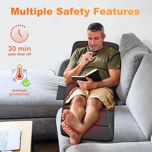 CILI Full Body Massage Mat with Heat, Upgrade Graphene Heating Vibration Back Massage Pad, Full Body Massager for Bed Chair Sofa, Massage Mattress Pad, Ideal Gifts for Mom Dad