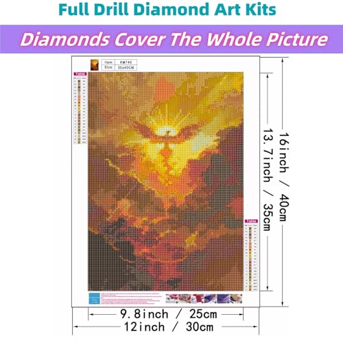 JYXSJYYD 5D DIY Golden Bird Diamond Art Kits for Adults,11.8x15.8 inch | Full Round Drill Diamond Paintings Kits for Beginners,Phoenix Paint by Diamonds Dot Gem Art Crafts,for Home Wall Art Decor - color: KM740-1
