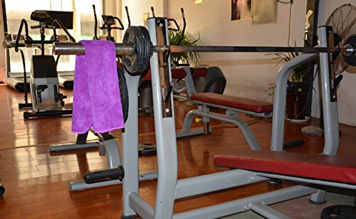 HOPESHINE Gyms Towels for Men & Women Microfiber Exercise Fitness Home Absorbent Sweat Yoga Towels Sports Towels Soft Fast Drying 16inch x32inch 3-Pack - color: Purple 3-pack