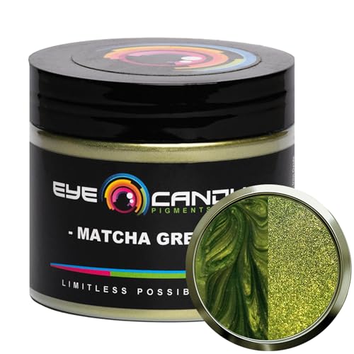 Eye Candy Pigments Premium Green Mica Powder - Matcha Green (50gr) - for Epoxy, Resin, Soap, Paint, Woodworking, Acrylic Pouring, Bath Bombs, Fishing Lures - DIY Arts and Crafts Additive - color: Matcha Green