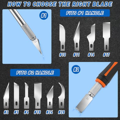 DIYSELF 100 Pack Exacto Knife Blades #16, Carbon Steel Precision Blades | High carbon steel hobby knife refills and precision craft knife blades for scrapbooking, stencils and detailed cutting - style: #16