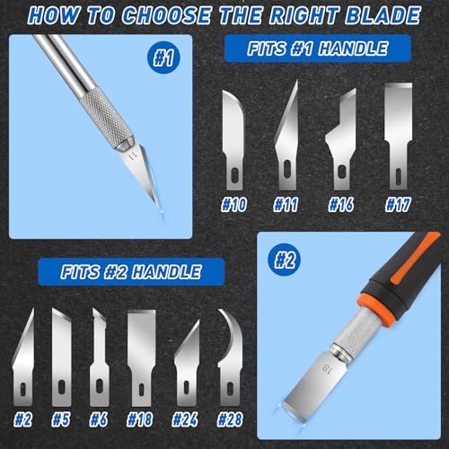 DIYSELF 100 Pack Hobby Knife Blades #18, Carbon Steel Chisel Blades | High carbon steel hobby replacement blades and craft knife blades for scrapbooking, stencils and precision cutting - style: #18