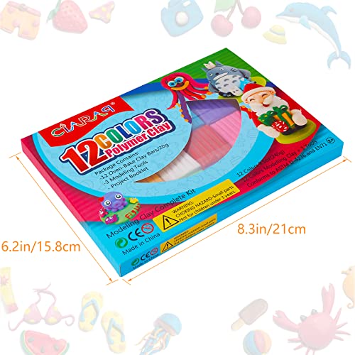 CiaraQ Polymer Clay Kit, Mini Modeling Clay Set | for Kids/Beginners/ Artist, 12 colors - color: 12 Colors