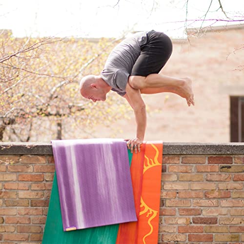 Hugger Mugger Nature Ultra Yoga Mat - Unique Variegated Design, Extra Cushion, Durable, Sticky and Grippy, Stable Non-Slip Surface, Lightweight - color: Purple Mountain