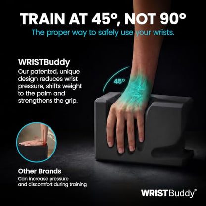 WRISTBuddy® Yoga Blocks 2 Pack, High Density Non-Slip, Hand-Shaped Design - color: Black