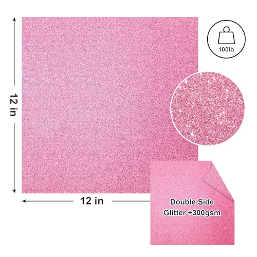 12 x 12 Inch Double Side Glitter Cardstock Paper 100LB Heavy weight No Shred Glitter Colored Card Stock for Card Making 30 Colors - size: 12x12 INCH