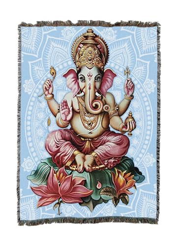Pure Country Weavers Lotus Mandala Blanket - Religious Gift Tapestry Throw Woven from Cotton - Made in The USA (50X60) - color: Lotus Mandala, size: 50x60