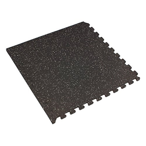Velotas 3/8-Inch Thick Interlocking Foam Tiles with Rubber Top - Personal Fitness Mat, EVA Foam Puzzle Floor Tiles, for Home Gym Workouts - color: Light Gray Fleck, style: 48 Square Feet (12 Tiles)