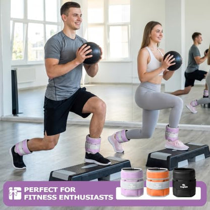 Fragraim Adjustable Ankle Weights for Women and Men, 1 Pair (2–10 lbs) - color: Purple