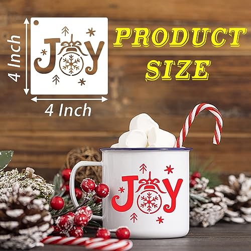 80 Pcs 4 x 4 Inch Christmas Stencils for Painting on Wood, Reusable Merry Christmas Ornament Snowflakes Holiday Stencils DIY Craft Template Set for Wall Rock Home Decor - style: Christmas
