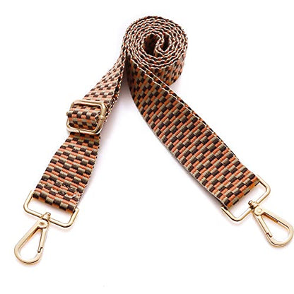 S-Jacorry Purse Strap Replacement Crossbody Wide Shoulder Strap Adjustable Canvas Straps Handbag Strap Replacement Belts - color: Gold Buckel-935