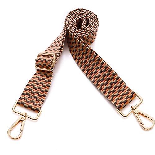 S-Jacorry Purse Strap Replacement Crossbody Wide Shoulder Strap Adjustable Canvas Straps Handbag Strap Replacement Belts - color: Gold Buckel-935