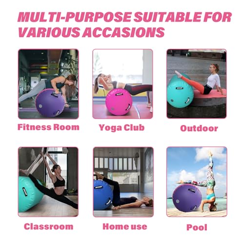 AKSPORT Air Roller Gymnastics Air Barrel for Backbends and Back Handsprings Exercise Training with Electric Air Pump for Home Use/Yoga/Cheerleading/Tumbling/Back Walkovers - color: Fuchsia, size: 47inx29.5in（Diam)